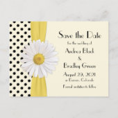 Shasta Daisy Polka Dot Wedding Save the Date Aankondigingskaart (Voorkant)
