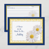 Shasta Daisy Recept Kaart voor de bruid te zijn (Voorkant / Achterkant)