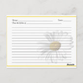 Shasta Daisy Recept Kaart voor de bruid te zijn (Achterkant)