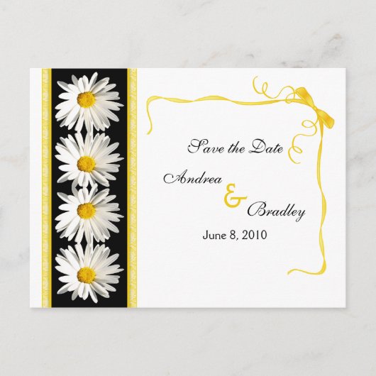 Shasta Daisy Save the Date Briefkaart (Voorkant)