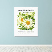 Shasta Daisy  Seed Packet Canvas Afdruk (Insitu (Houten vloer))