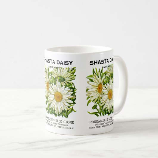 Shasta Daisy  Seed Packet Koffiemok (Voorkant rechts)