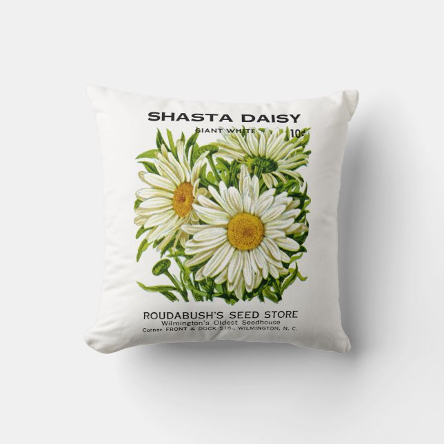 Shasta Daisy  Seed Packet Kussen (Voorkant)