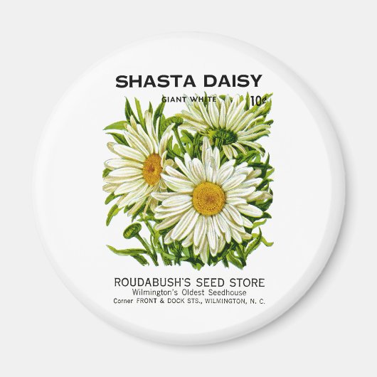 Shasta Daisy Seed Packet Magneet (Voorkant)