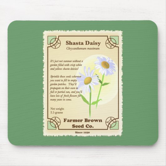 Shasta Daisy Seed Packet Muismat (Voorkant)