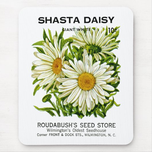 Shasta Daisy  Seed Packet Muismat (Voorkant)