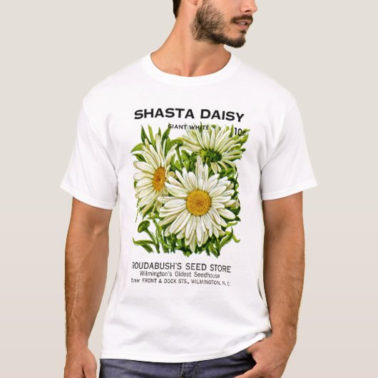 Shasta Daisy Seed Packet T-shirt (Voorkant)