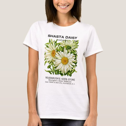 Shasta Daisy  Seed Packet T-shirt (Voorkant)