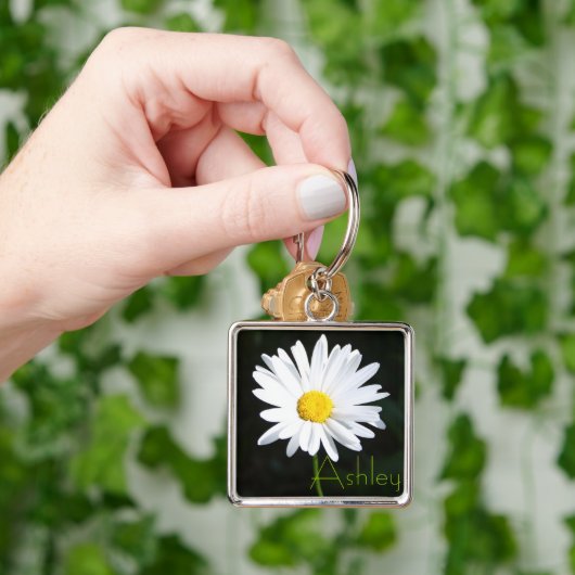 Shasta Daisy Sleutelhanger met naam (Hand)