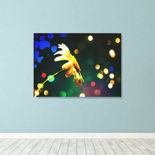 Shasta Daisy Sparkle Wrapped Canvas (Insitu (Houten vloer))