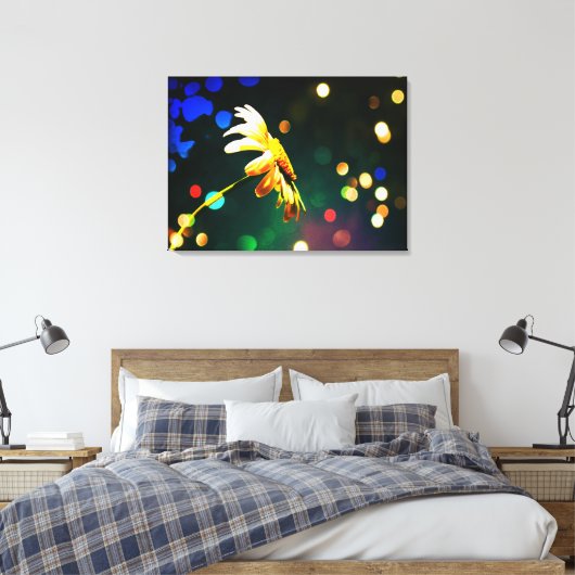 Shasta Daisy Sparkle Wrapped Canvas (Insitu (Slaapkamer))
