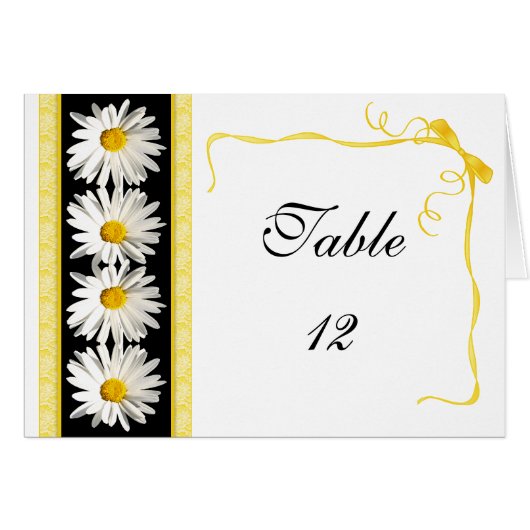Shasta Daisy Table Number Tent Kaart (Voorkant Horizontaal)