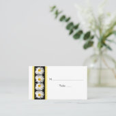 Shasta Daisy Zwart Goud Trouwplaats Kaarten Plaatskaartje (Staand voorkant)