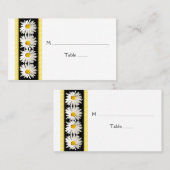 Shasta Daisy Zwart Goud Trouwplaats Kaarten Plaatskaartje (Voorkant / Achterkant)