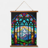 Shasta in glas-in-lood hangend wandkleed (Voorkant)