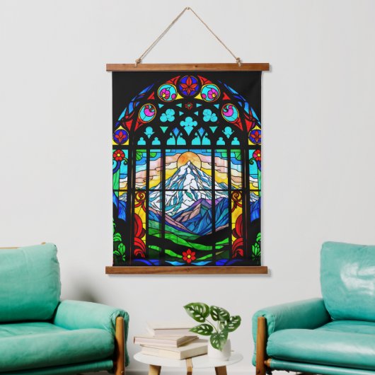 Shasta in glas-in-lood hangend wandkleed (Woonkamer)