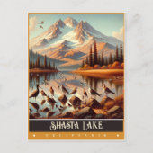Shasta Lake, Californië |  schilderij Briefkaart (Voorkant)