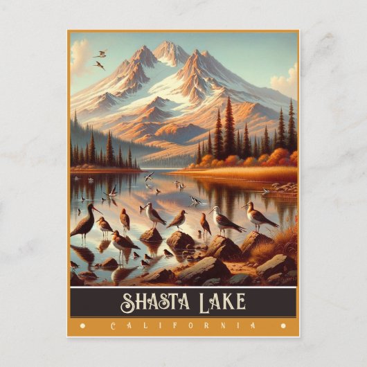 Shasta Lake, Californië |  schilderij Briefkaart (Voorkant)
