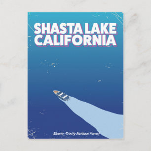 Shasta Lake Californië vintage reisposter Briefkaart