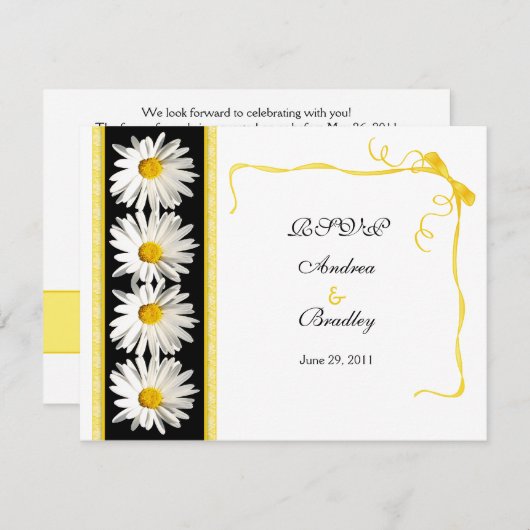 Shasta Madelief Bruiloft Reactiekaart RSVP Kaartje (Voorkant / Achterkant)