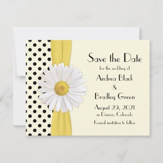 Shasta Madelief Polka Dot Bewaar de Datum Aankondi Save The Date (Voorkant)