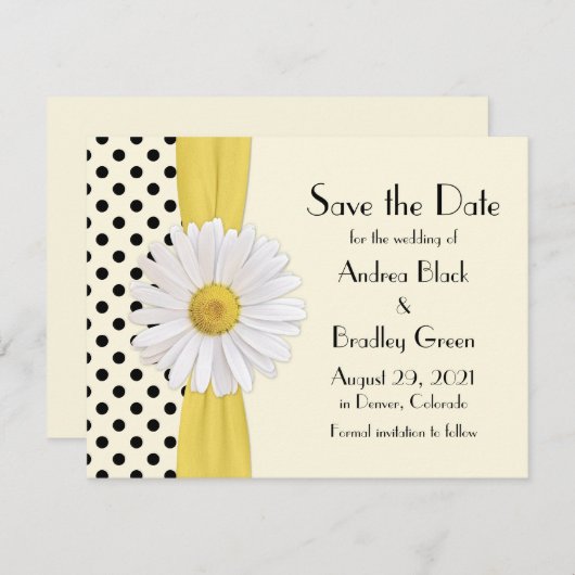 Shasta Madelief Polka Dot Save the Date Aankondigi (Voorkant / Achterkant)