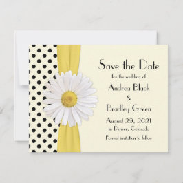 Shasta-margriet Polka Dot Save the Date-aankondigi Save The Date