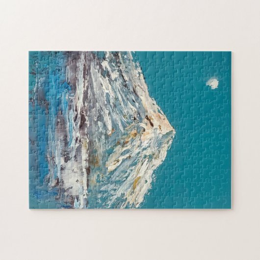 Shasta Moon Abstract Mountain Lake en Moon Legpuzzel (Horizontaal)