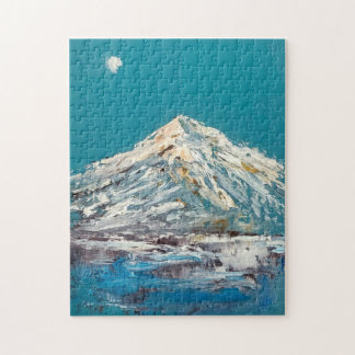 Shasta Moon Abstract Mountain Lake en Moon Legpuzzel