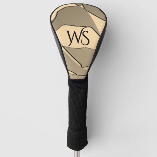 Shatched Gold Personal Initialen Golfheadcover (Voorkant)