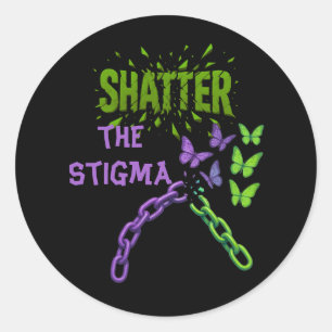 Shatter the Stigma - Geestelijke Gezondheid Ronde Sticker