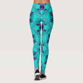 Shattered Aqua and Purple Kaleidoscope Leggings (Achterkant)
