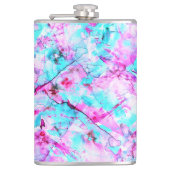 Shattered Blossom Een kleurrijk lichtontwerp Heupfles (Voorkant)