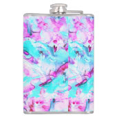 Shattered Blossom Een kleurrijk lichtontwerp Heupfles (Achterkant)