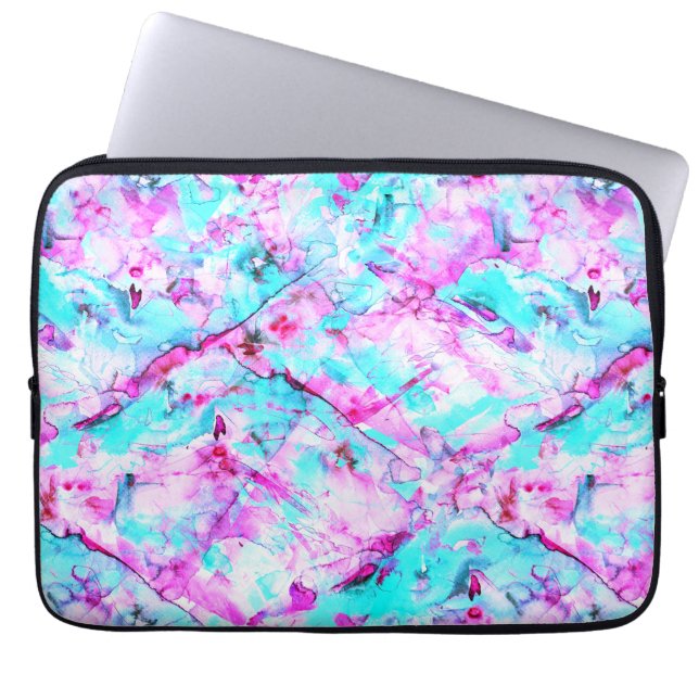 Shattered Blossom Een kleurrijk lichtontwerp Laptop Sleeve (Voorkant)