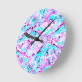 Shattered Blossom Een kleurrijk lichtontwerp Ronde Klok (Hoek)