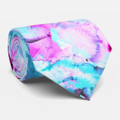 Shattered Blossom Een kleurrijk lichtontwerp Stropdas (Opgerold)