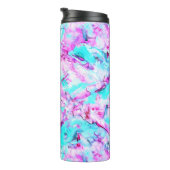 Shattered Blossom Een kleurrijk lichtontwerp Thermosbeker (Geroteerd rechts)