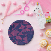 Shattered Blue Red Papieren Bordje (Feest)