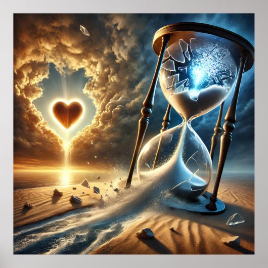 Shattered Hourglass: een surrealistisch beeld van  Poster (Voorkant)