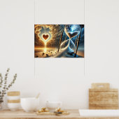 Shattered Hourglass: een surrealistisch beeld van  Poster (Keuken)