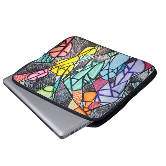 Shattered Light: Geïnspireerd Abstract Laptop Sleeve (Voorkant onderkant)