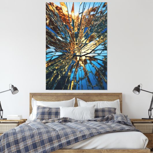 Shattered Mirror Canvas – Surrealistische Abstract (Insitu (Slaapkamer))