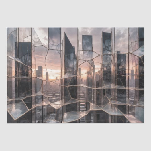 Shattered New York Skyline - Decoupage - Tissuepapier (Voorkant)
