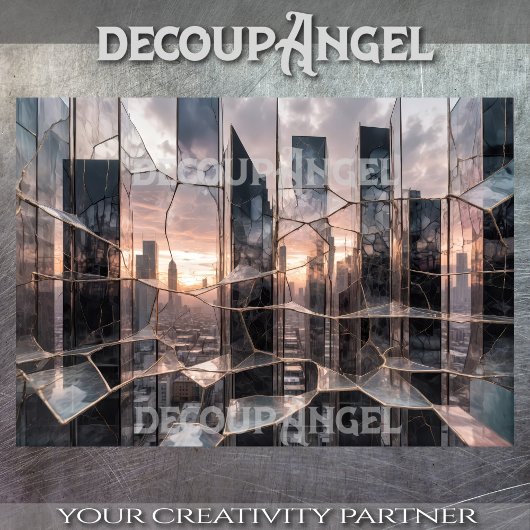 Shattered New York Skyline - Decoupage - Tissuepapier