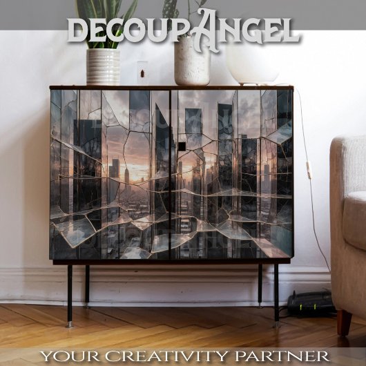 Shattered New York Skyline - Decoupage - Tissuepapier