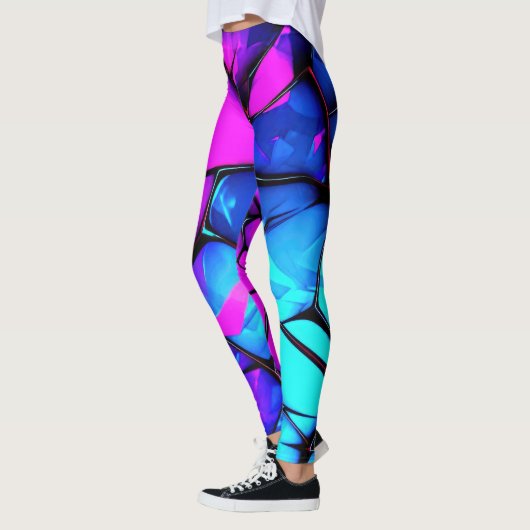 Shattered Prism: Levendige Abstracte Leggings (Links)