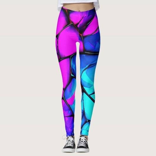 Shattered Prism: Levendige Abstracte Leggings (Voorkant)