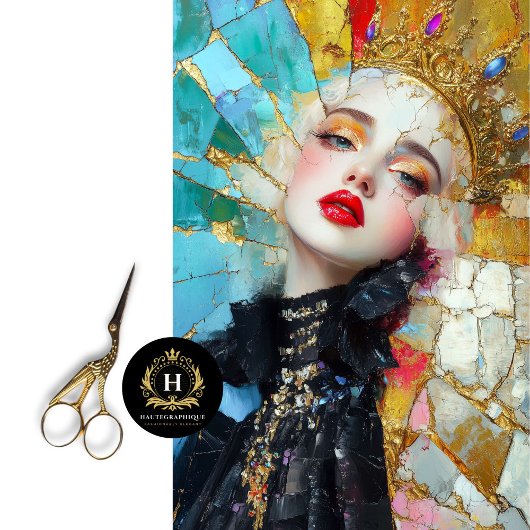 Shattered Queen Abstracte Kunst Vrouwen Geschieden Tissuepapier