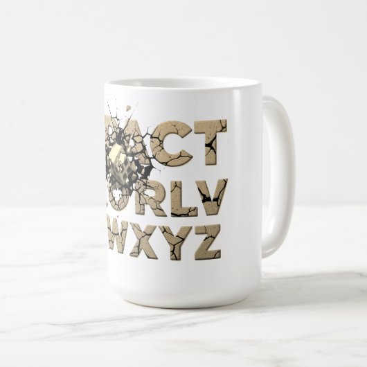 Shattered Rock Text Urban Grunge Art Koffiemok (Voorkant rechts)